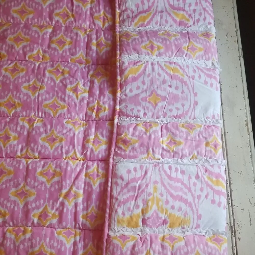 MudHut Dawn Pink Crib Quilt 36''x45''